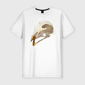 Мужская футболка хлопок Slim с принтом Череп птицы 3 в Новосибирске, 92% хлопок, 8% лайкра | приталенный силуэт, круглый вырез ворота, длина до линии бедра, короткий рукав | клюв | череп | череп птицы