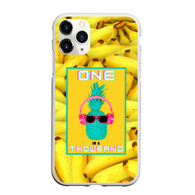 Чехол для iPhone 11 Pro Max матовый с принтом Крутой ананас в Новосибирске, Силикон |  | Тематика изображения на принте: 3d | tegunvteg | ананас | бананы | бирюзовый | единственный | желтый | надпись | наушники | один | один на тысячу | одна на тысячу | очки | полная запечатка | розовый | самовыражение