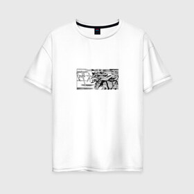 Женская футболка хлопок Oversize с принтом Evangelion в Новосибирске, 100% хлопок | свободный крой, круглый ворот, спущенный рукав, длина до линии бедер
 | eva 01 | evangelion | аниме | ева 01 | евангелион | манга | робот