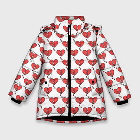 Зимняя куртка для девочек 3D с принтом Разбитое Сердце в Новосибирске, ткань верха — 100% полиэстер; подклад — 100% полиэстер, утеплитель — 100% полиэстер. | длина ниже бедра, удлиненная спинка, воротник стойка и отстегивающийся капюшон. Есть боковые карманы с листочкой на кнопках, утяжки по низу изделия и внутренний карман на молнии. 

Предусмотрены светоотражающий принт на спинке, радужный светоотражающий элемент на пуллере молнии и на резинке для утяжки. | 14 февраля | love | valentines day | амур | валентинка | вторая половинка | день всех влюбленных | купидон | любовь | отношения | подарок любви | поцелуй | праздник любви | романтика | свидание | сердечки