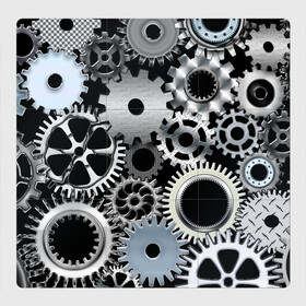 Магнитный плакат 3Х3 с принтом ЧАСОВОЙ МЕХАНИЗМ в Новосибирске, Полимерный материал с магнитным слоем | 9 деталей размером 9*9 см | clock | iron | stimpank | time | watch | времяя | железо | зубцы | колеса | механизм | сталь | стимпанк | часы | шестеренки