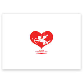 Поздравительная открытка с принтом Happy Valentines Day в Новосибирске, 100% бумага | плотность бумаги 280 г/м2, матовая, на обратной стороне линовка и место для марки
 | 14 февраля | love | valentines day | амур | валентинка | вторая половинка | день всех влюбленных | купидон | любовь | отношения | подарок любви | поцелуй | праздник любви | романтика | свидание | сердечки