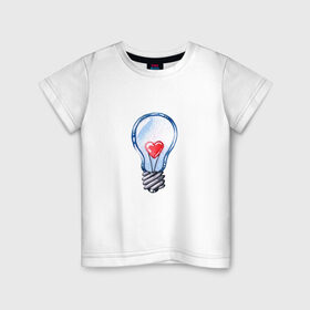 Детская футболка хлопок с принтом Ты-мой свет в Новосибирске, 100% хлопок | круглый вырез горловины, полуприлегающий силуэт, длина до линии бедер | лампа | любовь | сердечко