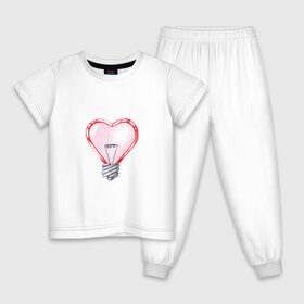 Детская пижама хлопок с принтом Ты-мой свет в Новосибирске, 100% хлопок |  брюки и футболка прямого кроя, без карманов, на брюках мягкая резинка на поясе и по низу штанин
 | Тематика изображения на принте: лампа | любовь | сердечко