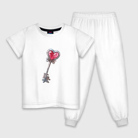 Детская пижама хлопок с принтом Ты мой ключик в Новосибирске, 100% хлопок |  брюки и футболка прямого кроя, без карманов, на брюках мягкая резинка на поясе и по низу штанин
 | ключик | любовь | сердечко