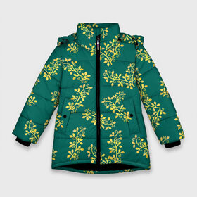 Зимняя куртка для девочек 3D с принтом Золотые веточки на бирюзовом в Новосибирске, ткань верха — 100% полиэстер; подклад — 100% полиэстер, утеплитель — 100% полиэстер. | длина ниже бедра, удлиненная спинка, воротник стойка и отстегивающийся капюшон. Есть боковые карманы с листочкой на кнопках, утяжки по низу изделия и внутренний карман на молнии. 

Предусмотрены светоотражающий принт на спинке, радужный светоотражающий элемент на пуллере молнии и на резинке для утяжки. | 8 марта | summer | абстракция | бирюзовый | весна | веточки | золотой | лето | любовь | праздник | принт | природа | растения