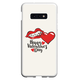 Чехол для Samsung S10E с принтом Happy Valentines Day в Новосибирске, Силикон | Область печати: задняя сторона чехла, без боковых панелей | 14 февраля | love | valentines day | амур | валентинка | вторая половинка | день всех влюбленных | купидон | любовь | отношения | подарок любви | поцелуй | праздник любви | романтика | свидание | сердечки