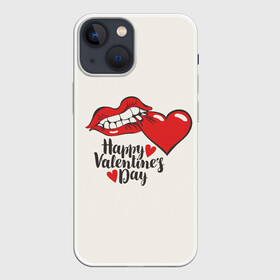Чехол для iPhone 13 mini с принтом Happy Valentines Day в Новосибирске,  |  | 14 февраля | love | valentines day | амур | валентинка | вторая половинка | день всех влюбленных | купидон | любовь | отношения | подарок любви | поцелуй | праздник любви | романтика | свидание | сердечки