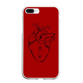 Чехол для iPhone 7Plus/8 Plus матовый с принтом heart on or off в Новосибирске, Силикон | Область печати: задняя сторона чехла, без боковых панелей | heart | heart breaker | love | боль | бывшая | бывшие | бывший | любовь | надпись | нет девушки | нет парня | нет проблем | про бывших | разбитое сердце | сердечки | сердца
