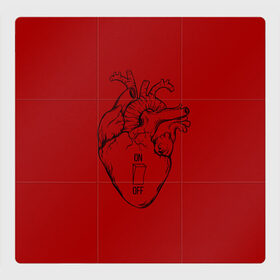 Магнитный плакат 3Х3 с принтом heart on or off в Новосибирске, Полимерный материал с магнитным слоем | 9 деталей размером 9*9 см | heart | heart breaker | love | боль | бывшая | бывшие | бывший | любовь | надпись | нет девушки | нет парня | нет проблем | про бывших | разбитое сердце | сердечки | сердца