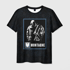 Мужская футболка 3D с принтом Montagne в Новосибирске, 100% полиэфир | прямой крой, круглый вырез горловины, длина до линии бедер | montagne | r6s | rainbow six siege | монтажник | монтанье | оперативник | персонаж