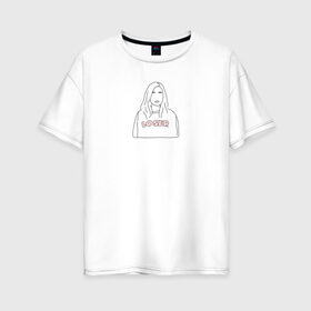 Женская футболка хлопок Oversize с принтом Loser в Новосибирске, 100% хлопок | свободный крой, круглый ворот, спущенный рукав, длина до линии бедер
 | aesthetic | art | dorama | k drama | minimalism | арт | дорама | минимлизм | текст | фраза | эстетика