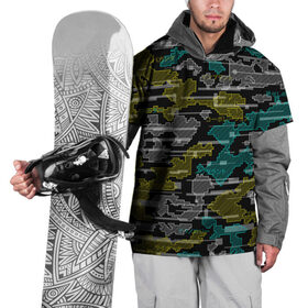Накидка на куртку 3D с принтом Futuristic Camo в Новосибирске, 100% полиэстер |  | cyberpunk | glitch | глитч | камуфляж | киберпанк | футуристичный