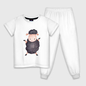Детская пижама хлопок с принтом Бараш в Новосибирске, 100% хлопок |  брюки и футболка прямого кроя, без карманов, на брюках мягкая резинка на поясе и по низу штанин
 | бараш | любовь | парные | розовый