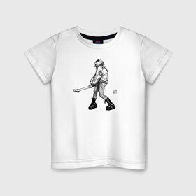 Детская футболка хлопок с принтом Rock it Baby в Новосибирске, 100% хлопок | круглый вырез горловины, полуприлегающий силуэт, длина до линии бедер | арт | гитара | музыка | рисунок | рок
