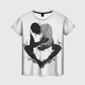 Женская футболка 3D с принтом Love You в Новосибирске, 100% полиэфир ( синтетическое хлопкоподобное полотно) | прямой крой, круглый вырез горловины, длина до линии бедер | 14 февряля | amor | kiss | love | love you | my love | valentine | валентин | люблю | любовь | отношения | пара | поцелуй | я люблю