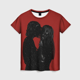 Женская футболка 3D с принтом Kiss в Новосибирске, 100% полиэфир ( синтетическое хлопкоподобное полотно) | прямой крой, круглый вырез горловины, длина до линии бедер | 14 февряля | amor | kiss | love | love you | my love | valentine | валентин | люблю | любовь | отношения | пара | поцелуй | я люблю