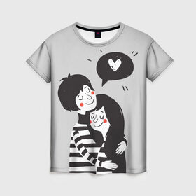 Женская футболка 3D с принтом Любовь в Новосибирске, 100% полиэфир ( синтетическое хлопкоподобное полотно) | прямой крой, круглый вырез горловины, длина до линии бедер | 14 февряля | amor | kiss | love | love you | my love | valentine | валентин | люблю | любовь | отношения | пара | поцелуй | я люблю