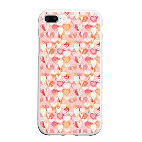 Чехол для iPhone 7Plus/8 Plus матовый с принтом Сердечки в Новосибирске, Силикон | Область печати: задняя сторона чехла, без боковых панелей | 8 марта | love | девочки | женская | любовь | подружке | сердечки