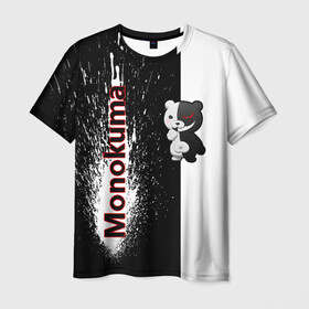 Мужская футболка 3D с принтом Monokuma в Новосибирске, 100% полиэфир | прямой крой, круглый вырез горловины, длина до линии бедер | monokuma | игра | медведь | монокума | плюшевый | робот