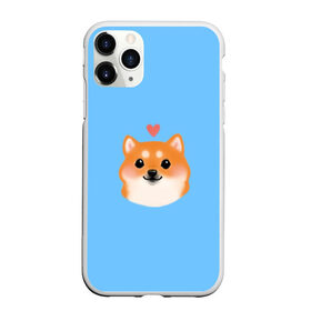 Чехол для iPhone 11 Pro матовый с принтом Сиба ину в Новосибирске, Силикон |  | Тематика изображения на принте: милый щенок | пес с сердчечком | песик | сиба ину | собака