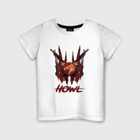 Детская футболка хлопок с принтом Howl (Вой) в Новосибирске, 100% хлопок | круглый вырез горловины, полуприлегающий силуэт, длина до линии бедер | asimov | beast | counter | counter strike | cs | easy | ez | gg | ggwp | global | go | gradient | howl | hyper | kill | offensive | one | shot | smoke | strike | азимов | вой | градиент | зверь | контра | лого | логотип | скоростн