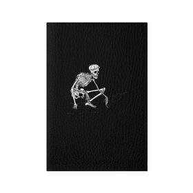 Обложка для паспорта матовая кожа с принтом Slavs Skeleton в Новосибирске, натуральная матовая кожа | размер 19,3 х 13,7 см; прозрачные пластиковые крепления | Тематика изображения на принте: snap | snap collection | гопник | скелет | славян