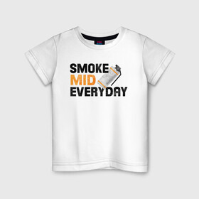 Детская футболка хлопок с принтом Smoke Mid Everyday в Новосибирске, 100% хлопок | круглый вырез горловины, полуприлегающий силуэт, длина до линии бедер | asiimov | asimov | beast | counter | counter strike | cs | easy | ez | gg | ggwp | global | go | gradient | howl | hyper | mem | meme | memes | offensive | smoke | strike | азимов | вой | градиент | зверь | контра | лого | логотип