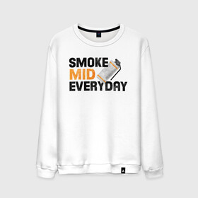 Мужской свитшот хлопок с принтом Smoke Mid Everyday в Новосибирске, 100% хлопок |  | asiimov | asimov | beast | counter | counter strike | cs | easy | ez | gg | ggwp | global | go | gradient | howl | hyper | mem | meme | memes | offensive | smoke | strike | азимов | вой | градиент | зверь | контра | лого | логотип