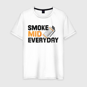 Мужская футболка хлопок с принтом Smoke Mid Everyday в Новосибирске, 100% хлопок | прямой крой, круглый вырез горловины, длина до линии бедер, слегка спущенное плечо. | asiimov | asimov | beast | counter | counter strike | cs | easy | ez | gg | ggwp | global | go | gradient | howl | hyper | mem | meme | memes | offensive | smoke | strike | азимов | вой | градиент | зверь | контра | лого | логотип