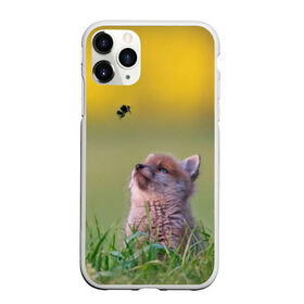 Чехол для iPhone 11 Pro Max матовый с принтом Лисенок и пчелка в Новосибирске, Силикон |  | fox | foxy | животное | звери | лиса | лисенок | лисичка | милая | рыжая | фокс