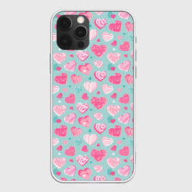 Чехол для iPhone 12 Pro Max с принтом Сердечки в разных стилях в Новосибирске, Силикон |  | 14 февраля | heart | hearts | love | pattern | pink | valentine | valentines | арт | валентинка | валентинов день | день влюбленных | кисти | лав | лав ю | любовь | паттерн | рисунок | розовое | святой валентин | сердечки | сердце