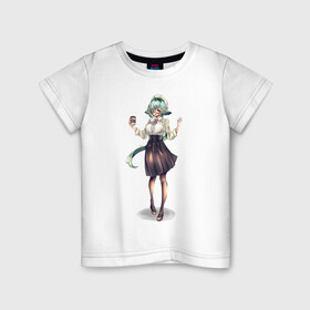 Детская футболка хлопок с принтом Современная Сахароза в Новосибирске, 100% хлопок | круглый вырез горловины, полуприлегающий силуэт, длина до линии бедер | 2d тян арт | девушка | милая аниме девушка | милая девушка | рисунок | сахароза | современный персонаж