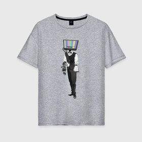 Женская футболка хлопок Oversize с принтом Убийца времени в Новосибирске, 100% хлопок | свободный крой, круглый ворот, спущенный рукав, длина до линии бедер
 | игры | компьютер | прокастинация | телевизор | телефон