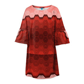 Детское платье 3D с принтом Texture в Новосибирске, 100% полиэстер | прямой силуэт, чуть расширенный к низу. Круглая горловина, на рукавах — воланы | texture | анархия | иллюзии | кислота | мозайка | оптические | паттерн | перья | полосы | текстура | узор | фигуры