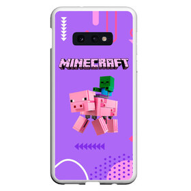 Чехол для Samsung S10E с принтом Minecraft в Новосибирске, Силикон | Область печати: задняя сторона чехла, без боковых панелей | minecraft | алекс | белый | блоки | ведьма | взрывчатка | визера | волк | гаст | добывать | дракон | зеленый куб | зомби | игра | крафт | крипер | кубики | лошадка | майн | майнкрафт | манкрафт | овечка | оцелот