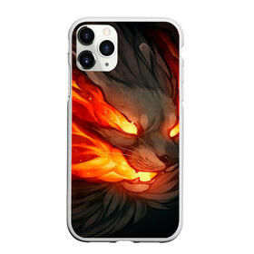 Чехол для iPhone 11 Pro Max матовый с принтом Пламенный лев Inferno в Новосибирске, Силикон |  | Тематика изображения на принте: 