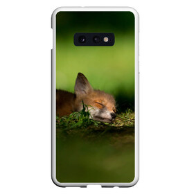 Чехол для Samsung S10E с принтом Сонный лисенок в Новосибирске, Силикон | Область печати: задняя сторона чехла, без боковых панелей | fox | foxy | животное | звери | лиса | лисенок | лисичка | милая | рыжая | фокс