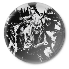 Значок с принтом Samurai | Ghost of Tsushima в Новосибирске,  металл | круглая форма, металлическая застежка в виде булавки | Тематика изображения на принте: ghost of tsushima | игра | катана | самураи | цусима | япония