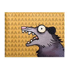 Обложка для студенческого билета с принтом Опоссум орет в Новосибирске, натуральная кожа | Размер: 11*8 см; Печать на всей внешней стороне | истерика | крик | опоссум | ор | орет | паника