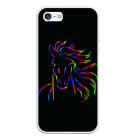Чехол для iPhone 5/5S матовый с принтом Лошадка в Новосибирске, Силикон | Область печати: задняя сторона чехла, без боковых панелей | animal | horse | unicorn | абстракция | голова | градиент | единорог | жеребец | животное | животные | зверь | конь | лошадь | пони | скакун