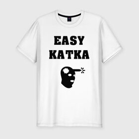 Мужская футболка хлопок Slim с принтом Counter-Strike (Easy Katka) в Новосибирске, 92% хлопок, 8% лайкра | приталенный силуэт, круглый вырез ворота, длина до линии бедра, короткий рукав | counter strike | cs | cs go | cs go lettering | cs go print | easy katka | game | headshot | print counter strike | арена хедшот | игра | изи катка | контр страйк | принт контр страйк | хедшот