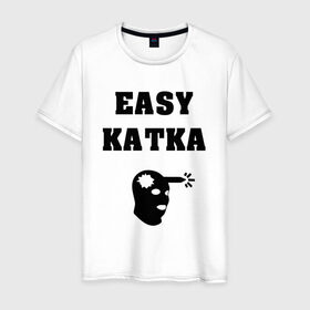 Мужская футболка хлопок с принтом Counter-Strike (Easy Katka) в Новосибирске, 100% хлопок | прямой крой, круглый вырез горловины, длина до линии бедер, слегка спущенное плечо. | Тематика изображения на принте: counter strike | cs | cs go | cs go lettering | cs go print | easy katka | game | headshot | print counter strike | арена хедшот | игра | изи катка | контр страйк | принт контр страйк | хедшот