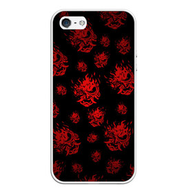 Чехол для iPhone 5/5S матовый с принтом RED SAMURAI PATTERN в Новосибирске, Силикон | Область печати: задняя сторона чехла, без боковых панелей | 2019 | cd project red | cyberpunk 2077 | cyberpunk fashion | hacker | keanu reeves | maelstrom | militech | night city | quadra | samurai | samurai cyberpunk 2077 | sci fi | trauma team | v | ви | киану ривз | киберпанк 2077 | логотип | роботы | 