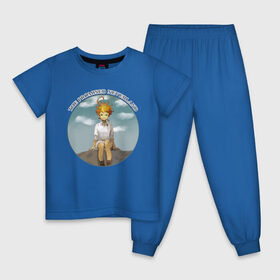 Детская пижама хлопок с принтом Эмма в Новосибирске, 100% хлопок |  брюки и футболка прямого кроя, без карманов, на брюках мягкая резинка на поясе и по низу штанин
 | the promised neverland | аниме | обещанныйневерневерленд | эмма