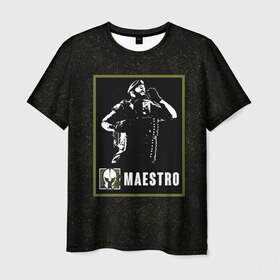 Мужская футболка 3D с принтом Maestro в Новосибирске, 100% полиэфир | прямой крой, круглый вырез горловины, длина до линии бедер | maestro | r6s | rainbow six siege | маэстро | оперативник | персонаж