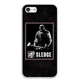 Чехол для iPhone 5/5S матовый с принтом Sledge в Новосибирске, Силикон | Область печати: задняя сторона чехла, без боковых панелей | Тематика изображения на принте: r6s | rainbow six siege | sledge | оперативник | персонаж | следж