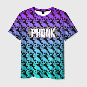 Мужская футболка 3D с принтом Phonk-это моя жизнь в Новосибирске, 100% полиэфир | прямой крой, круглый вырез горловины, длина до линии бедер | rap | skulls | фонк | фонк реп | черепа