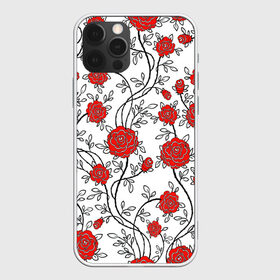 Чехол для iPhone 12 Pro Max с принтом Цветы в Новосибирске, Силикон |  | Тематика изображения на принте: flowers | roses | white | букет | китайский | листья | орнамент | паттерн | растения | розы | текстуры | узор | цветы