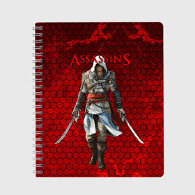 Тетрадь с принтом Assassin’s Creed в Новосибирске, 100% бумага | 48 листов, плотность листов — 60 г/м2, плотность картонной обложки — 250 г/м2. Листы скреплены сбоку удобной пружинной спиралью. Уголки страниц и обложки скругленные. Цвет линий — светло-серый
 | action adventure | action rpg | creed | игра | мультиплатформенная | паркур | стелс